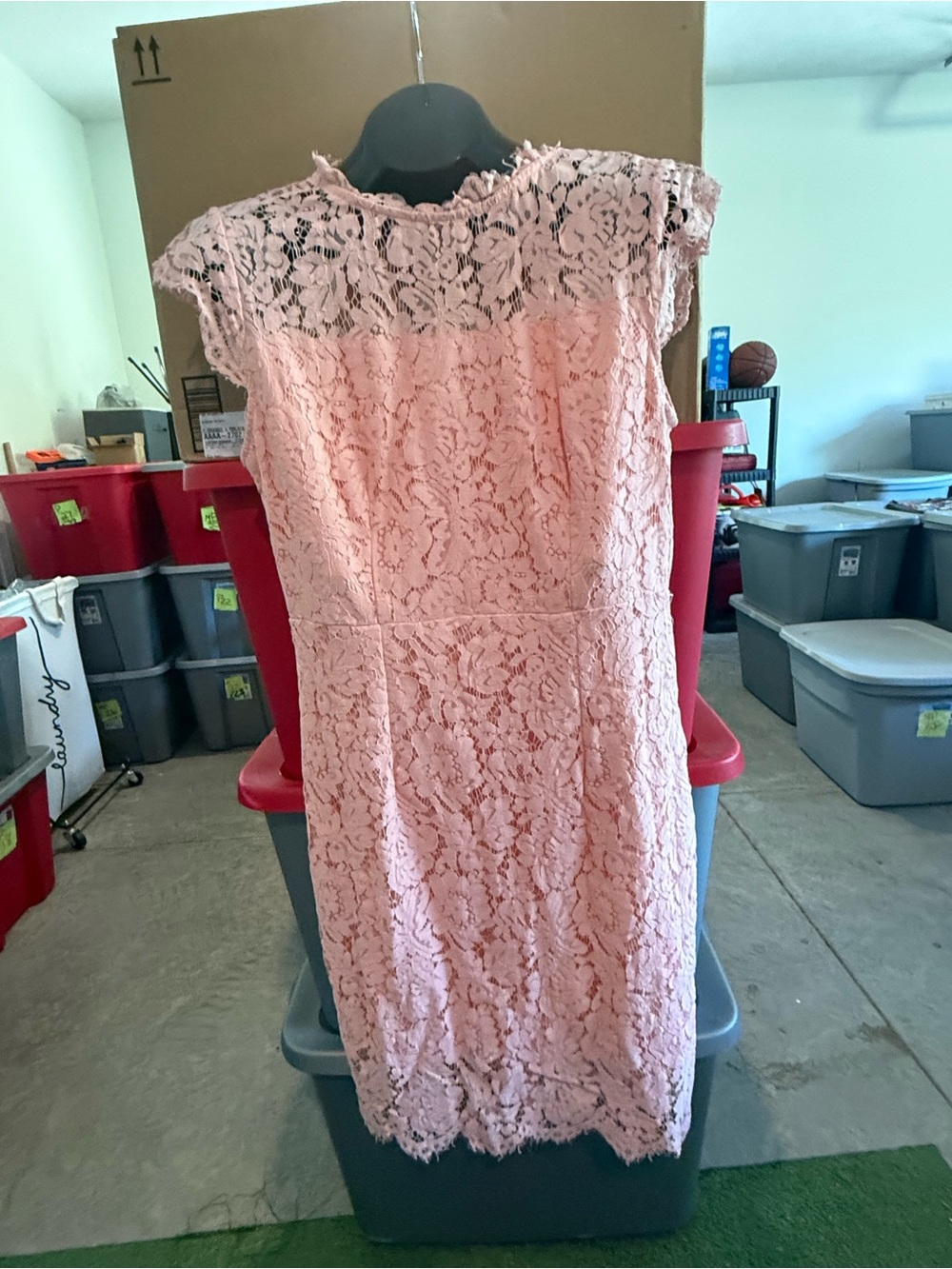 Women’s Pink Lace Cap-Sleeve Sheath Dress p72